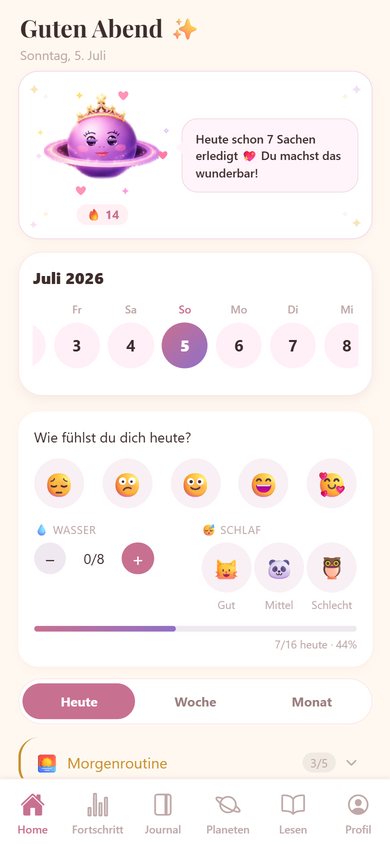Heute-Screen der Saturnplaner-App